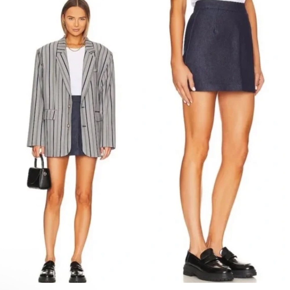 NEW NWT WeWoreWhat REVOLVE Mini Skirt Indigo Comfort YWG Raw Blue XS